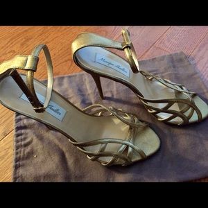 Monique Lhuillier Gold Stilettos